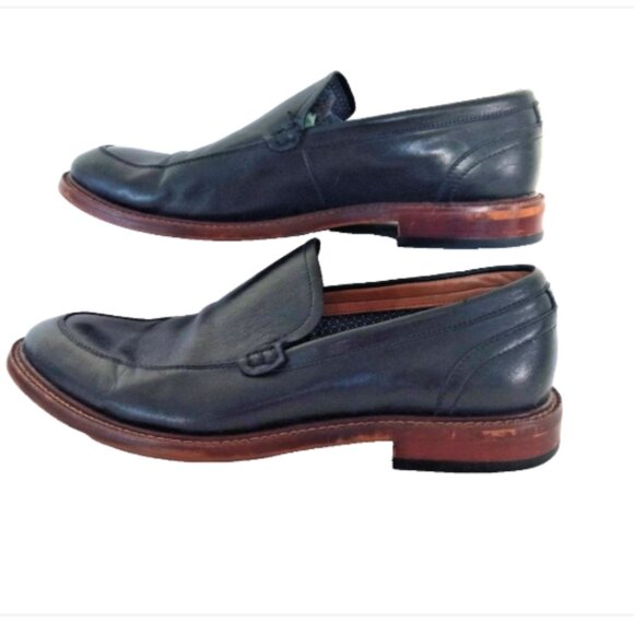 Aston Grey Salkin Men’s Dress Shoes Size 10 Black Leather Slip On EUC main image 11